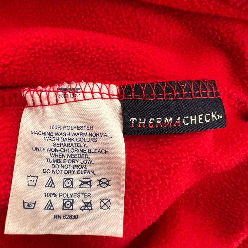 Lands End Mens Red Quarter Zip Pullover Long Sleeve Fleece Jacket Size XXL - Picture 5 of 5